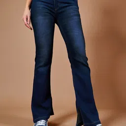 DOLCE CRUDO Women Bootcut Light Fade Stretchable Jeans-image-50