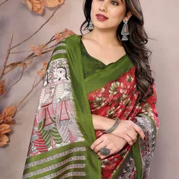 KALINI Floral Art Silk Saree image 4