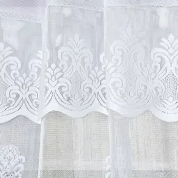 BIGGER FISH White Set of 2 Floral Sheer Door Curtain image 2