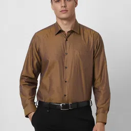 Van Heusen Men Spread Collar Solid Cotton Formal Shirt-picture-41