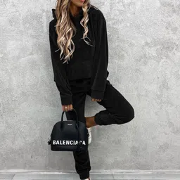 Mast & Harbour Hooded Neck Sweatshirt With Joggers Co-Ords image 4