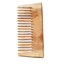 The Earth Trading Unisex Pure Kacchi Neem Wooden Detangle Comb - TET13 Brown image 5
