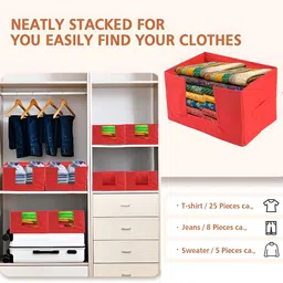 Aura Red 6 Pieces Drawer Organiser image 4