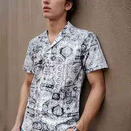 BUSCOTT Abstract Printed Lapel Collar Shirt-picture-24