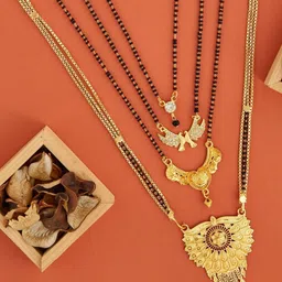Bhanu diam Gold-Plated Brass Mangalsutra-picture-11