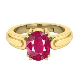 RRVGEM 7.25 Ratti 6.40 KT Ruby Loose Gemstone Gold Plated Adjustable Ring-picture-32