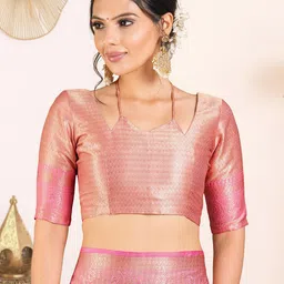 House of Pataudi Ethnic Motifs Woven Design Sungudi Saree With Matching Blouse image 2