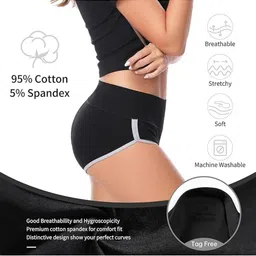 Diving Deep Pack Of 4 High-Rise Knitted Stretchable Breathable Hipster Briefs image 2