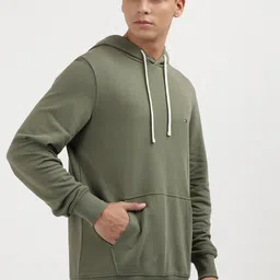 Tommy Hilfiger Men Solid Hooded Cotton Sweatshirt image 3