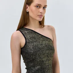 COVER STORY One Shoulder Cotton Crop Top image 3