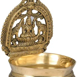 Exotic India Gold Toned Gajalakshmi Deepam Diya image 2