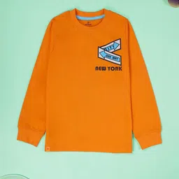 KiddoPanti Boys Graphic Printed Round Neck Regular Sleeves Pure Cotton Relaxed Fit T-shirt-picture-14