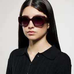 OPIUM Women Burgundy Butterfly UV Protected Lens Plastic Sunglasses for Women image 5