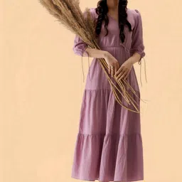 all about you Puff Sleeve Crepe A-Line Midi Dress image 3