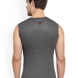 Sporto by Macho Pack Of 4 Combed Cotton Gym Vests Sprto_1062-BMel1-CH1-Grpht1-PkdBL1-XS image 3