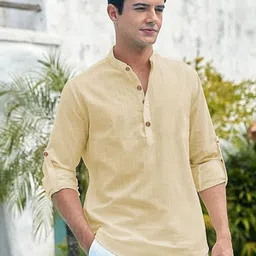 BHUVIKOO Band Collar Long Sleeves Short Kurta-picture-31
