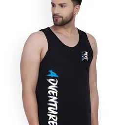 SLOWLORIS Pack Of 2 Printed Combed Cotton Gym Vests image 2