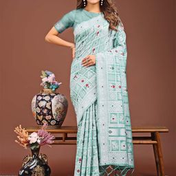 LeeliPeeri Designer Woven Design Linen Blend Saree-picture-40