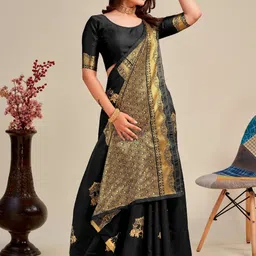 Vastravatika Ethnic Motifs Woven Design Zari Kanjeevaram Saree image 3