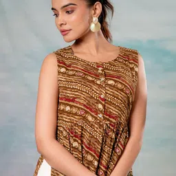 Juniper Women Ethnic Motifs Printed Straight Kurta image 4