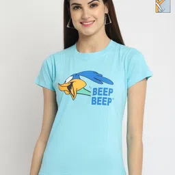 Dreambe Women Pack Of 2 Looney Tunes Graphic Printed Round Neck Cotton T-shirts-picture-10