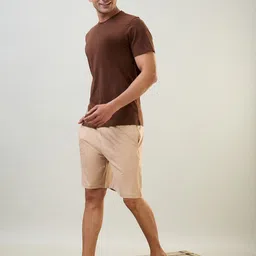 SleepZ by Raymond Round Neck Pure Cotton T-Shirt With Shorts-picture-42