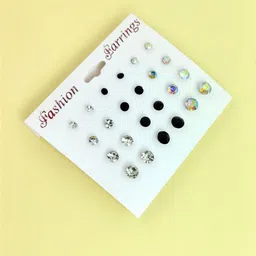 Balasundri Women Set of 12 Crystals Studs Earrings-picture-16