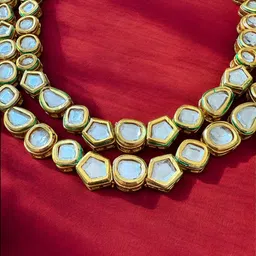 Anouk Gold Plated Kundan Studded Double Layered Meenakari Enamel Back Jewellery Set image 2