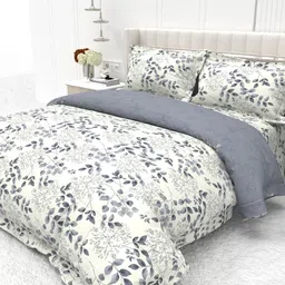 THE WHITE MOSS Cream-Coloured & Cream-Coloured Floral Microfiber Mild Winter 150 GSM Comforter image 2