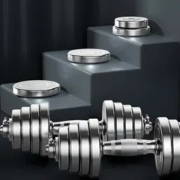 HackerX 2-Pcs Steel Plate With 2hexa Rod Dumbbell image 3