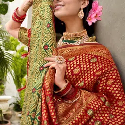 Anouk Rustic Ethnic Motifs Zari Art Silk Kanjeevaram Saree image 4