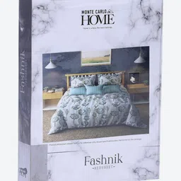 Monte Carlo Grey & Pink Floral Printed 130 TC Queen Bedsheet Set 2.24 m x 2.54 m image 4