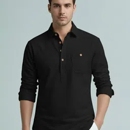 APEKTRA Men Solid Slim Fit Short Kurta-picture-27