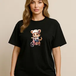 Anikmart Graphic Printed Dri-FIT Round Neck Oversized Cotton T-shirt image 2