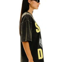 Bonkers Corner Typography Printed Drop-Shoulder Sleeves Oversized T-shirt image 4