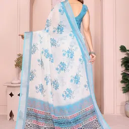 Mameraa Floral Printed Zari Saree image 3