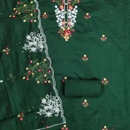 Panzora Floral Embroidered Unstitched Dress Material image 2