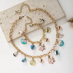Estailo fashion Gold-Plated Necklace Set-picture-10