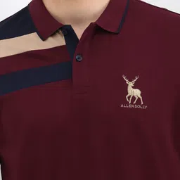 Allen Solly Men Striped Polo Collar Cotton T-shirt image 2