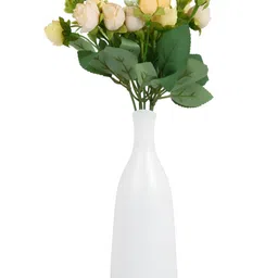 TAYHAA Arctic Whisper White Matte Ceramic Bottle Shaped Flower Vase image 5