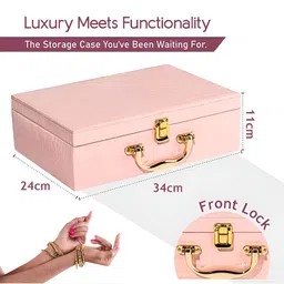 RUBOXA Beige & Pink 2 Pieces 4 Rod Bangles Box Organiser image 3