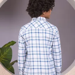 Crimsoune Club Boys Classic Slim Fit Checked Spread Collar Pure Cotton Casual Shirt image 5