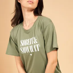 PASTEL CLIP Typography Printed Round Neck T-Shirt With Trousers Co-Ords image 5