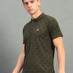 STELVIN Men Moisture Wicking Conversational Printed Polo Collar T-shirt image 5