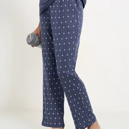 Dreamz by Pantaloons Women Printed Pure Cotton Straight-Leg Mid-Rise Lounge Pants-picture-37