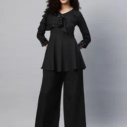 Cottinfab Ruffled Embellished Tunic With Palazzo-picture-24