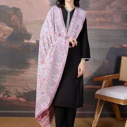 House of Pataudi Women Floral Woven Design Shawl-picture-25