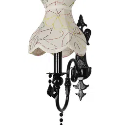 Fos Lighting Black & White Textured Aluminium Bell Shaped Wall Lamp image 4