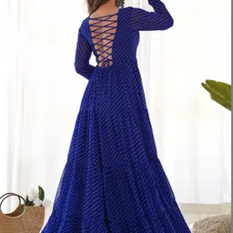 RITIRANG Striped Georgette Fit & Flare Maxi Dress image 5