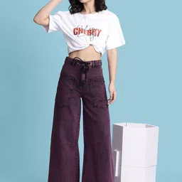 Bene Kleed Women Wide Leg High-Rise Highly Distressed Jeans image 5